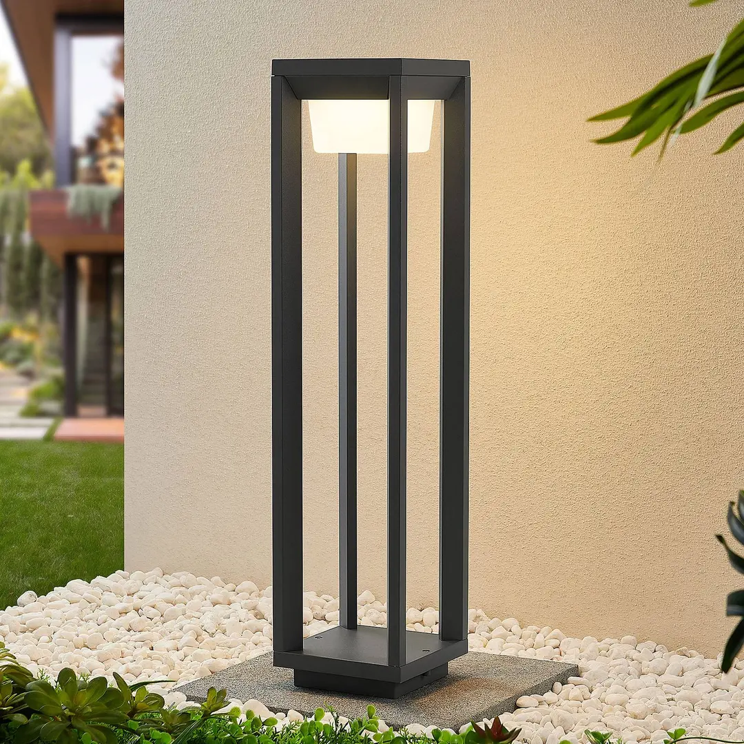Prios LED-Wegeleuchte Gamion, 60 cm, anthrazit, Metall, IP54