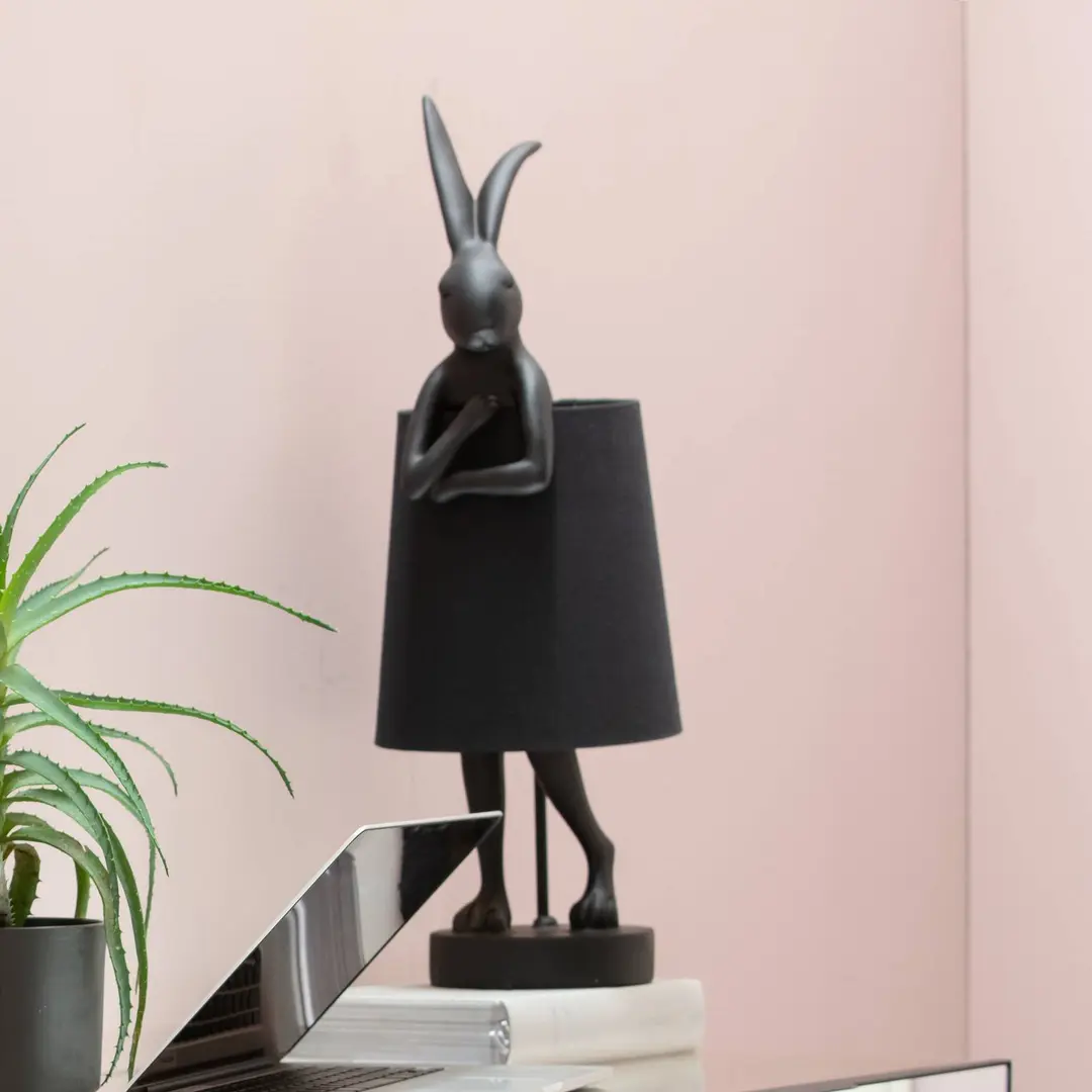 KARE Tischleuchte Animal Rabbit, schwarz/gold, 68 cm, E14
