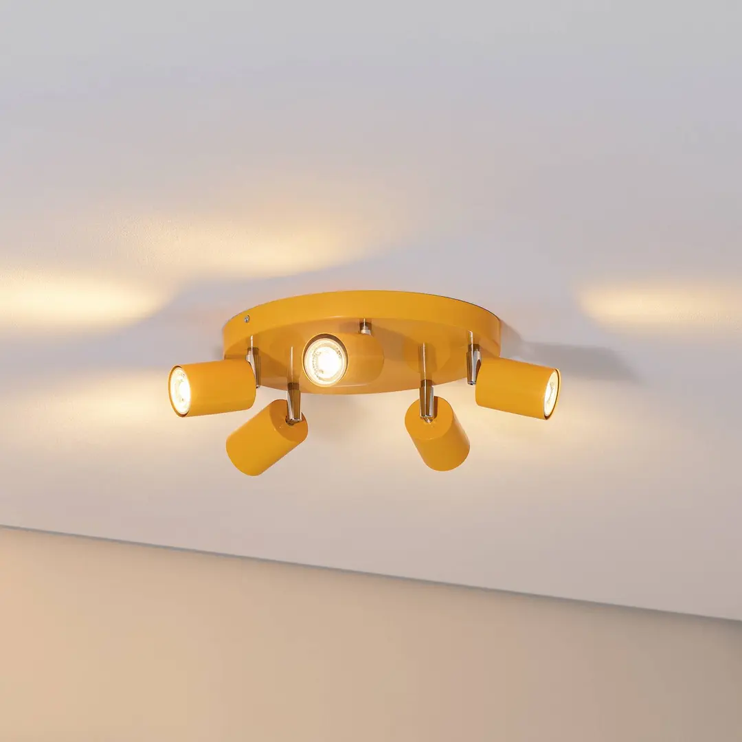 Luminex Deckenstrahler Fun, gelb, Ø 30 cm, verstellbar, GU10
