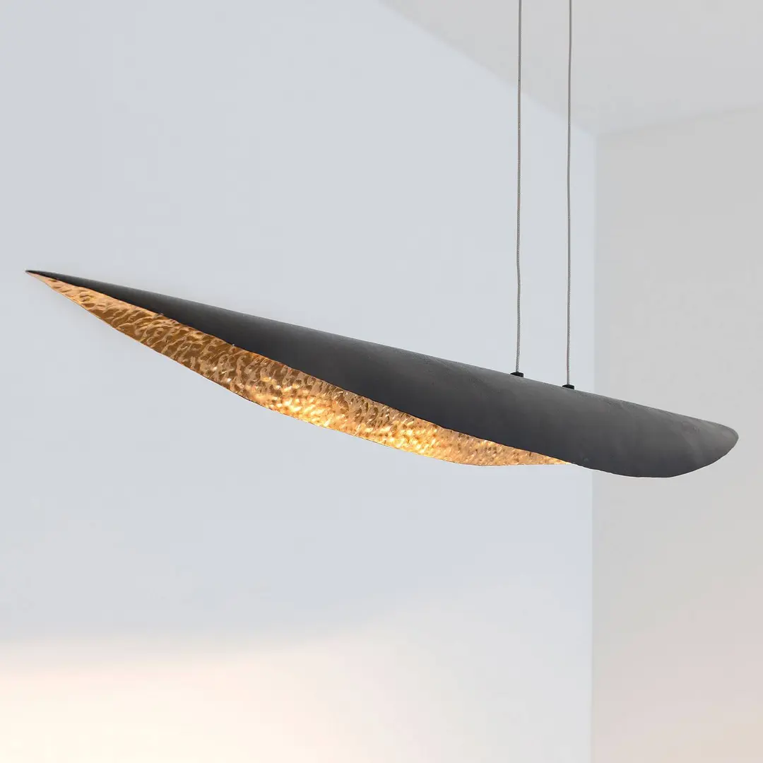Holländer LED-Hängeleuchte Chiasso, schwarz-braun/gold
