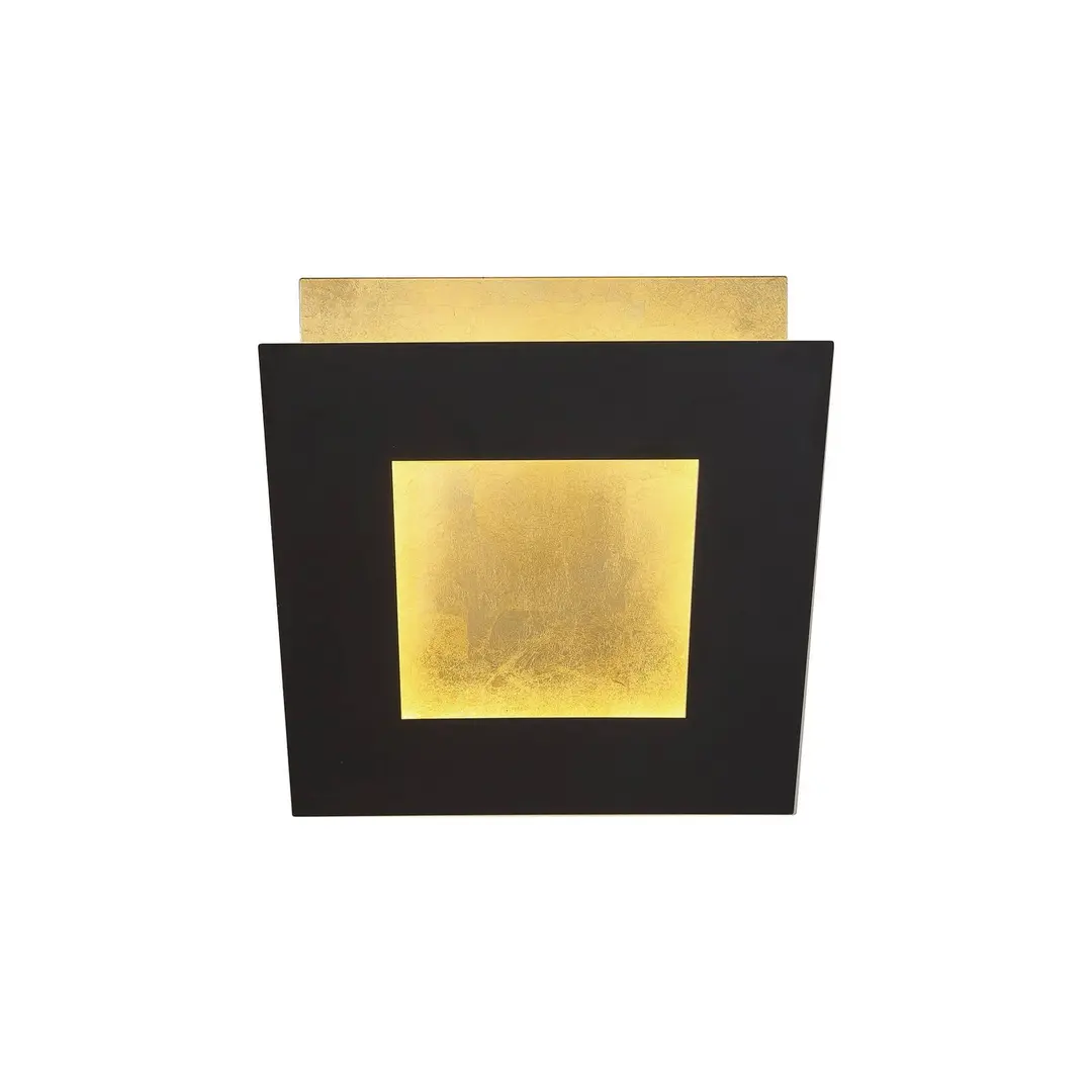 Mantra Iluminación LED-Wandleuchte Dalia, schwarz/gold, 18 x 18 cm, Aluminium