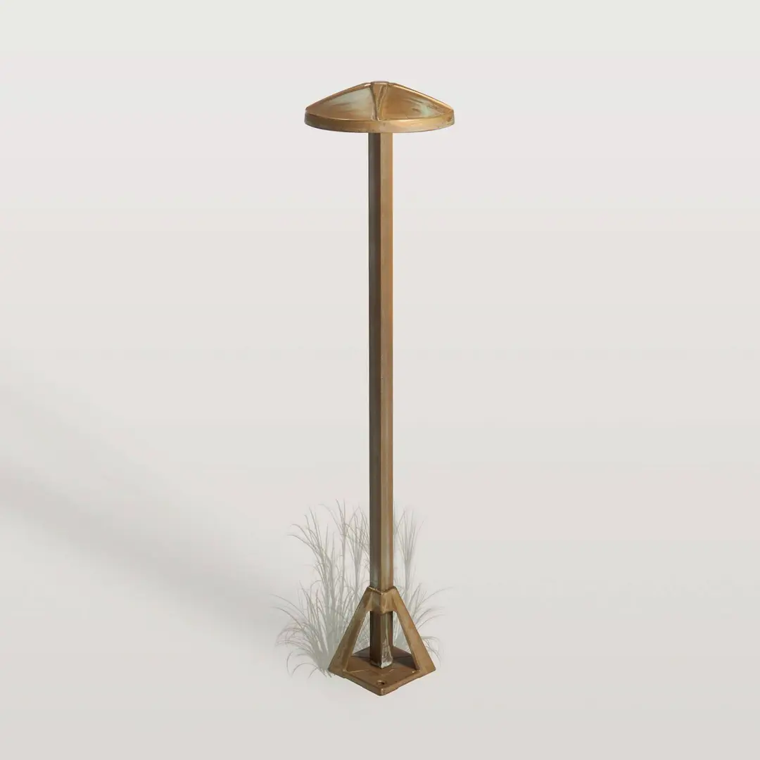 Moretti Luce LED-Sockelleuchte Aura Disk, Höhe 50 cm, messing antik