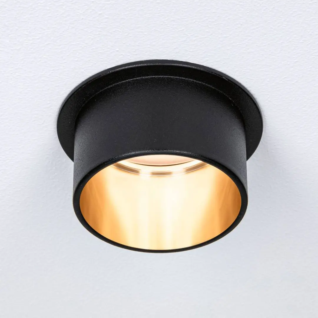 Paulmann Gil LED-Einbauspot, schwarz matt/gold, 3-step-dim