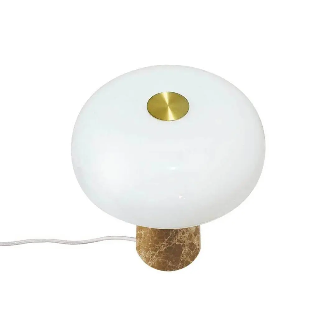 DFTP by Nordlux Tischleuchte Glossy, beige/weiß, Höhe 24 cm, Marmor/Glas