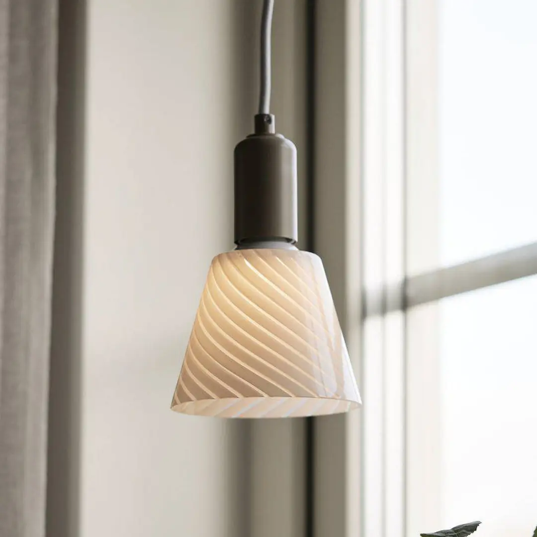 PR Home Hängeleuchte Tilda, weiß, Ø 12,5 cm, Glas, Stecker