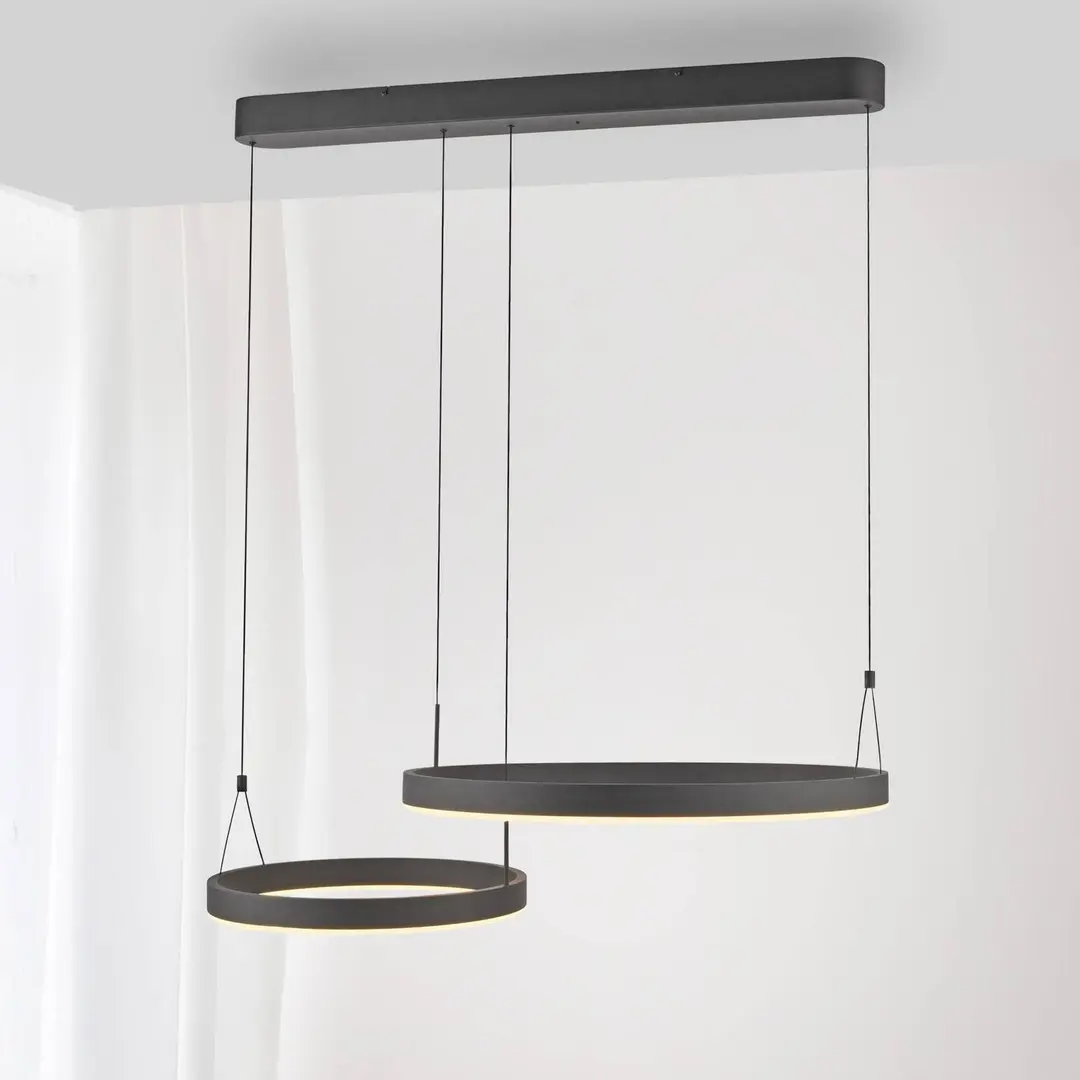Paul Neuhaus LED-Pendellampe Esko, schwarz, Länge 90 cm