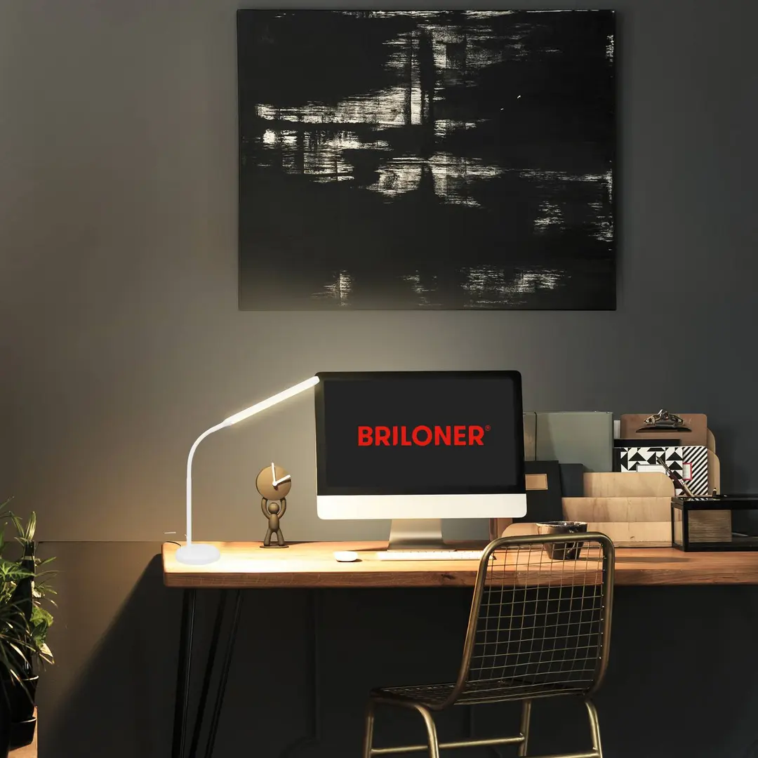 Briloner LED-Tischleuchte Pivaz, Touchdimmer, weiß
