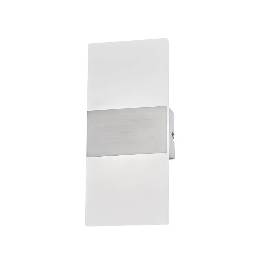 FISCHER & HONSEL LED-Wandleuchte FODER, nickelfarben, Höhe 27 cm, Schalter