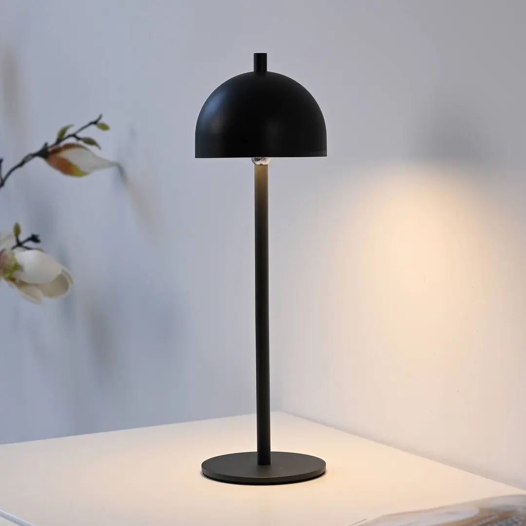 SCHÖNER WOHNEN LED-Akku-Tischlampe Bellies, schwarz, IP54