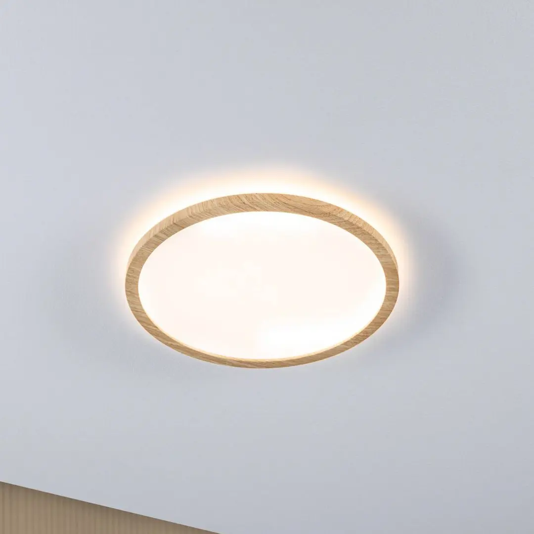 Paulmann LED-Deckenlampe Atria Shine Ø29cm eiche IP44 3.000K