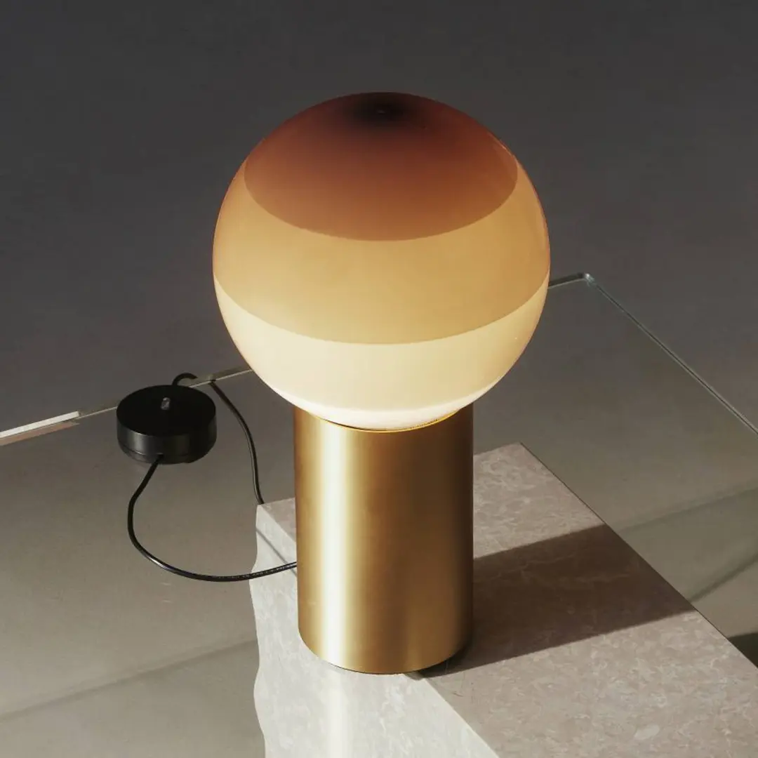 MARSET Tischlampe Dipping Light, Höhe 22 cm, creme/messing