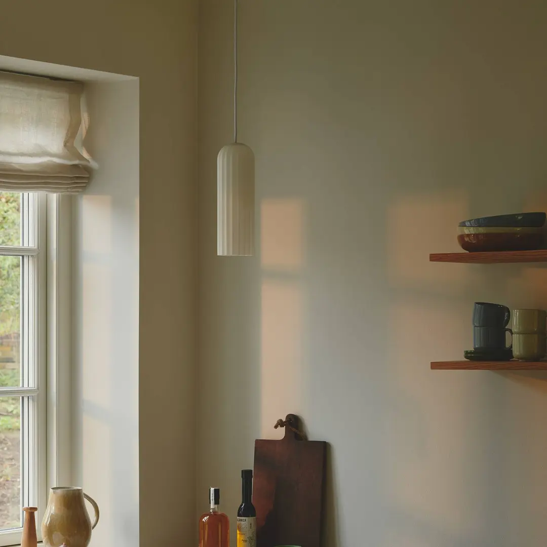Nordlux Hängeleuchte Miella, Glas gerippt, satiniert/weiß