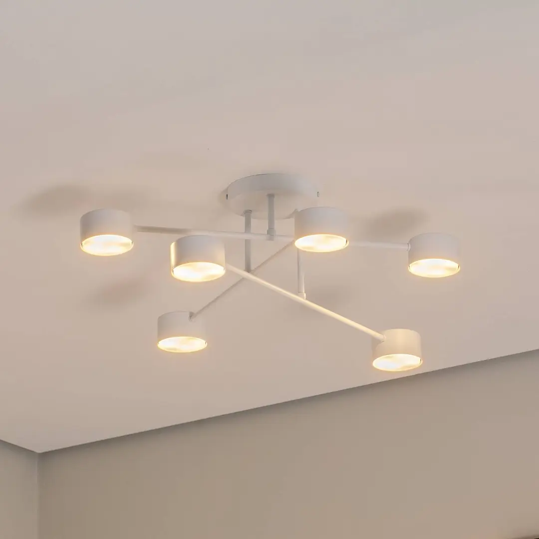 EMIBIG LIGHTING Deckenleuchte Modus 6, Stahl, sechsflammig, GX53, weiß