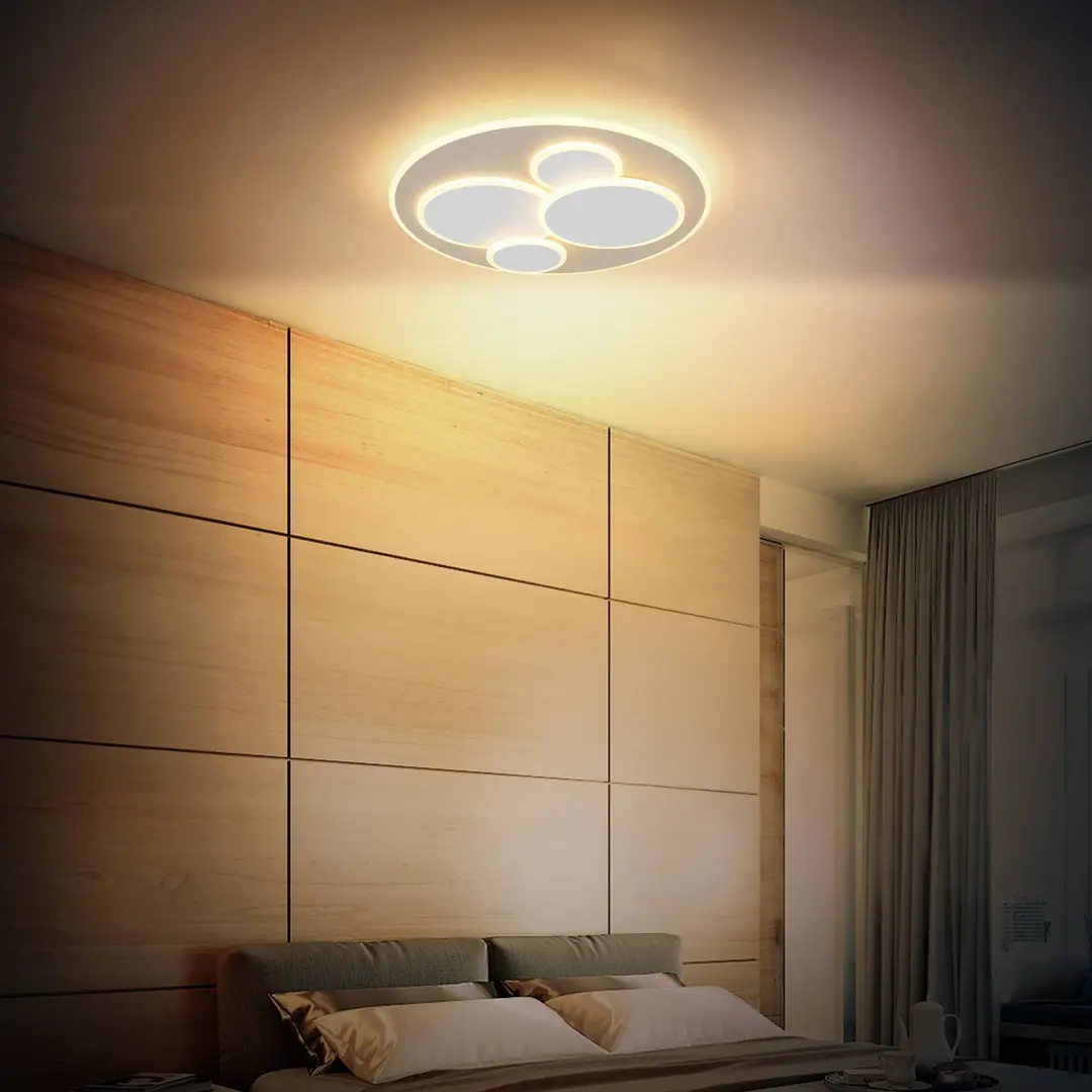 Globo LED-Deckenlampe Monty, Ø 49 cm, weiß/sand Metall/Kunststoff