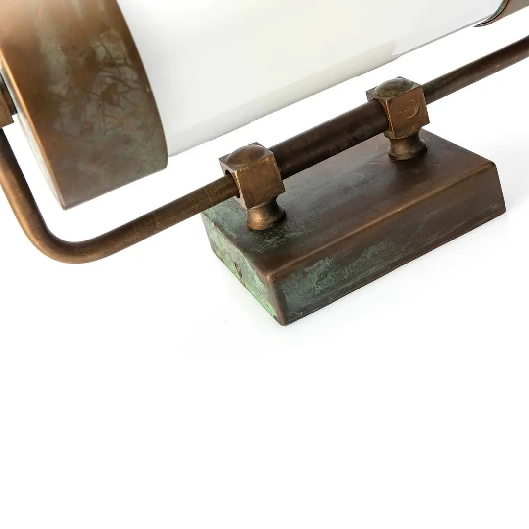 Moretti Luce Außenwandleuchte Silindar 3356, messing antik/opal