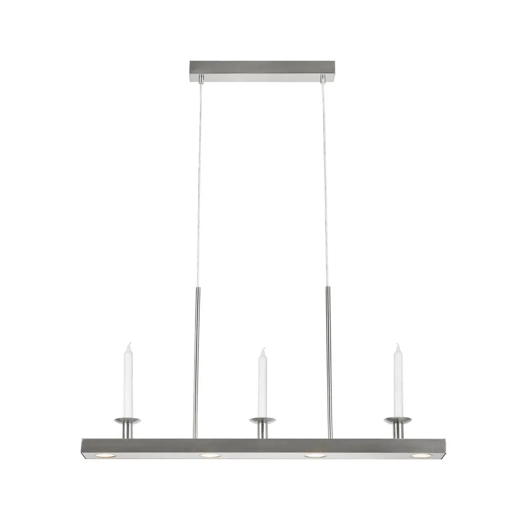 Markslöjd LED-Hängeleuchte Dining, nickel, Eisen, Länge 82 cm, dim.