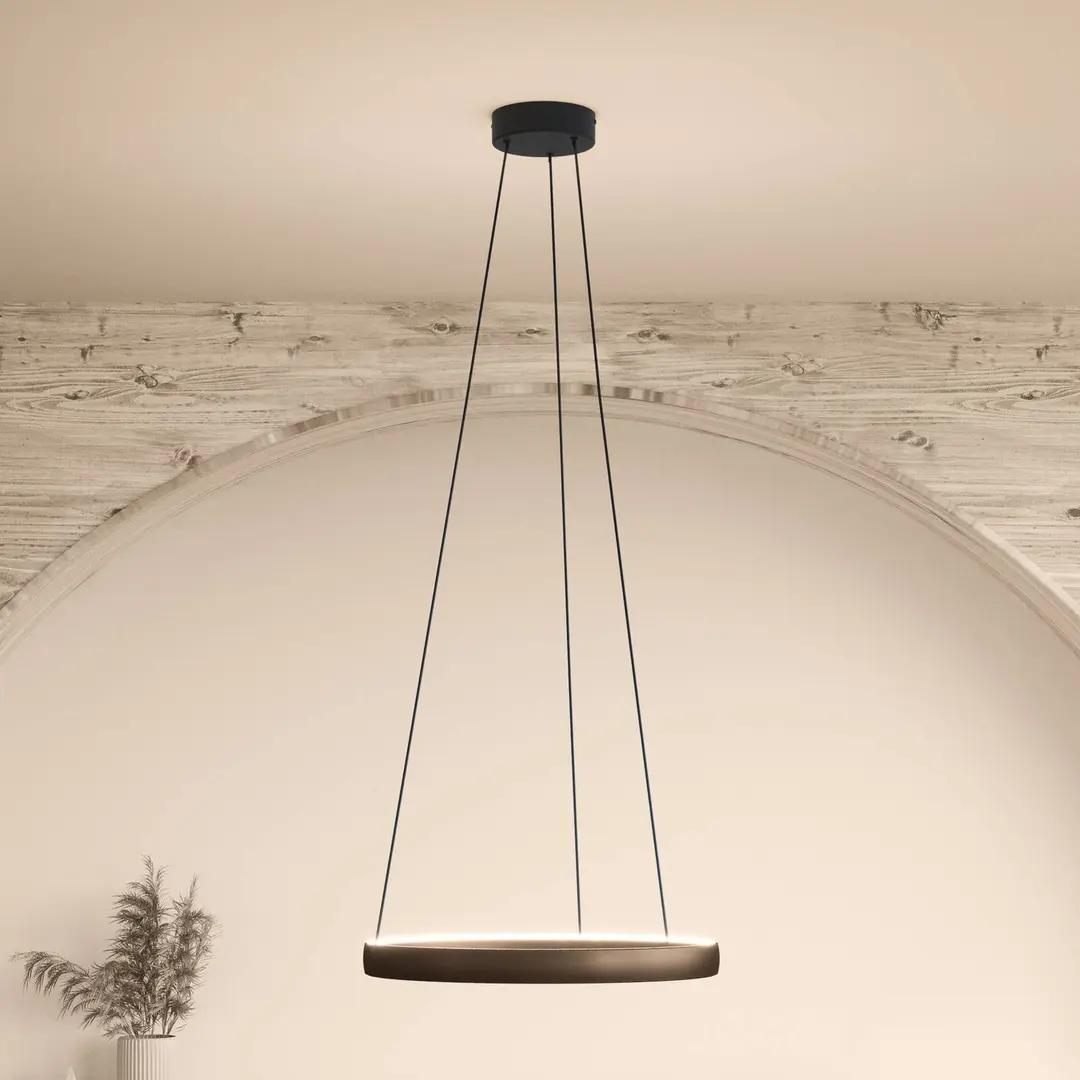 Stars of Light LED-Hängelampe Trabuco, braun, Ø 80 cm CCT