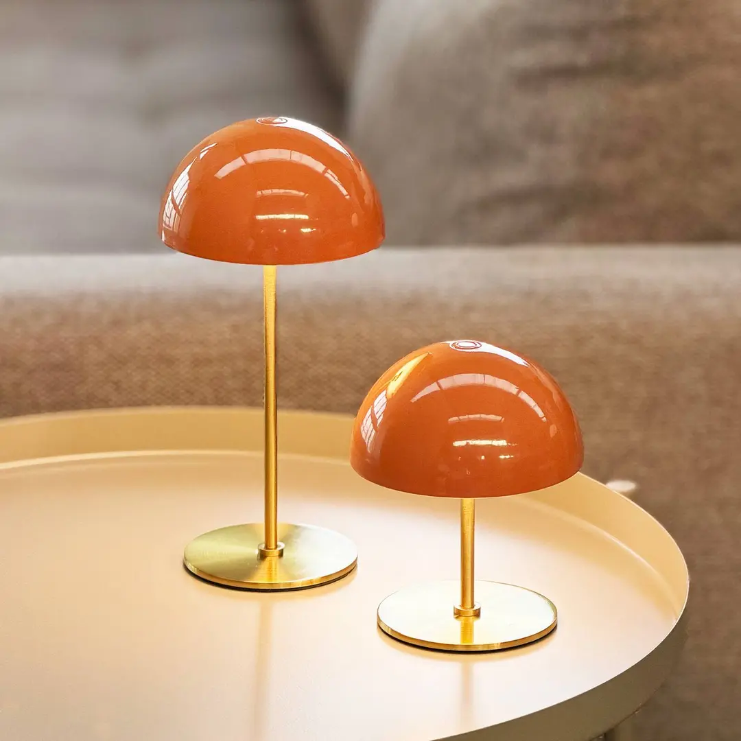 Dyberg Larsen LED-Akkutischlampe Along, orange, 2er-Set