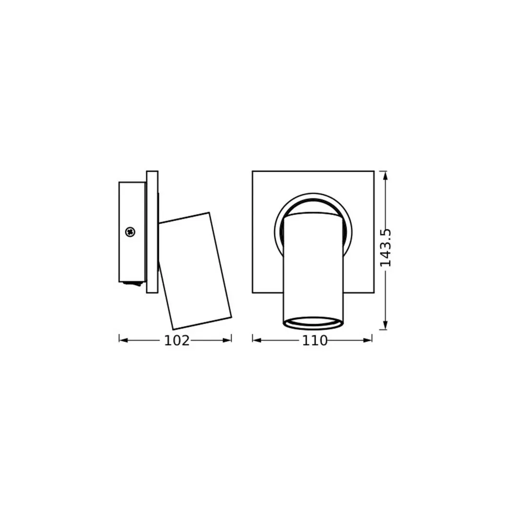 OSRAM Deckenstrahler MERCURY schwarz 1 Spot GU10-LED 927 dim