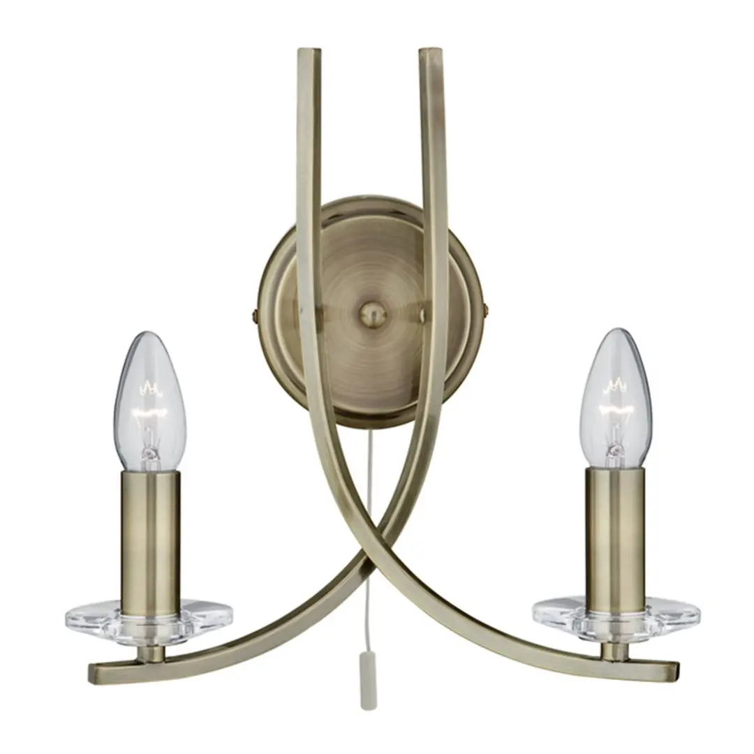 Searchlight Wandleuchte Ascona 2-flammig altgold
