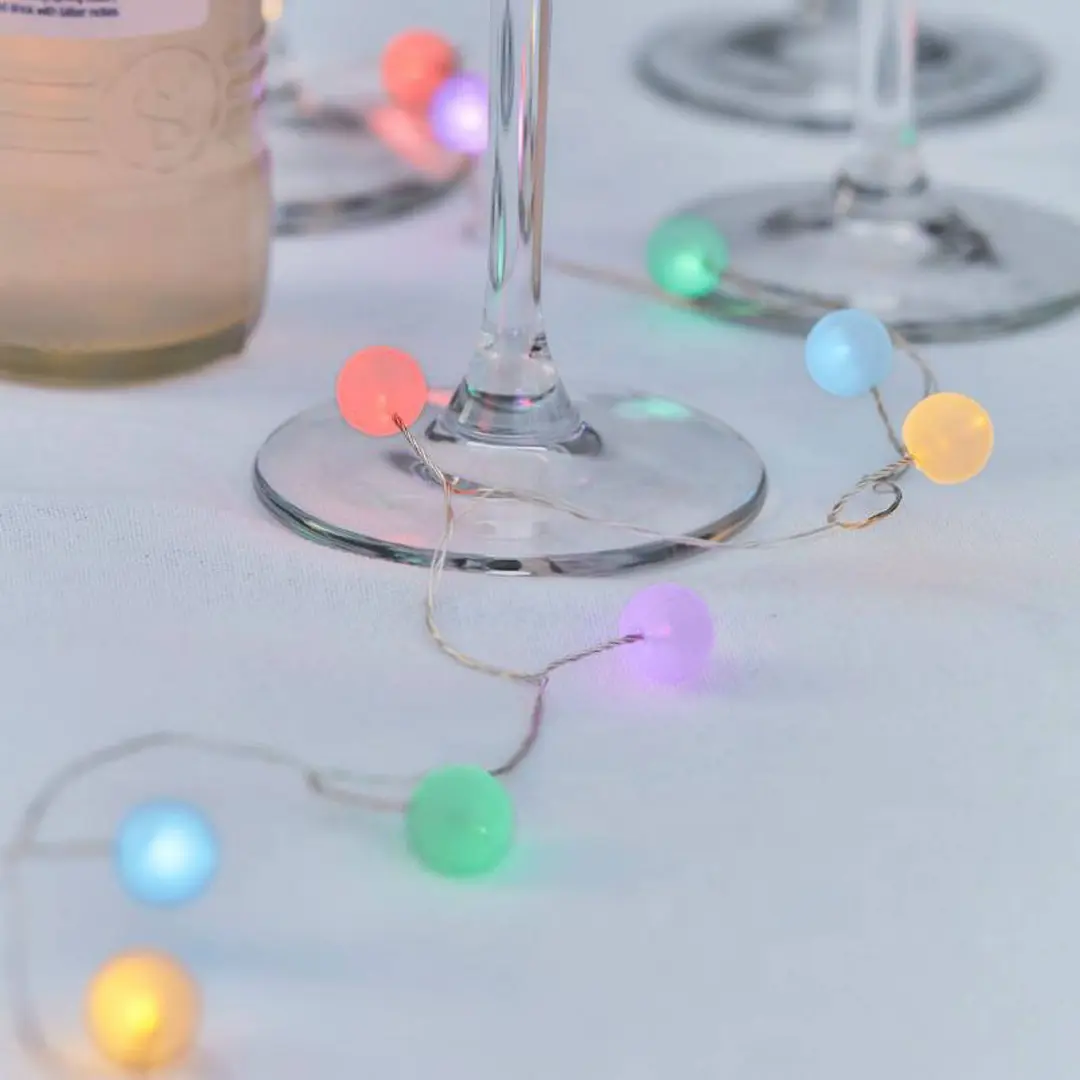 Sirius LED-Lichterkette Ally Ball Cluster, bunt, 14-flg., Batterie