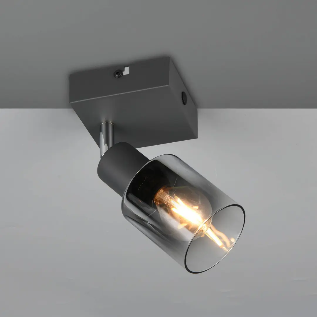 Reality Leuchten Deckenstrahler Cadiz, 1-flammig, E14, anthrazit