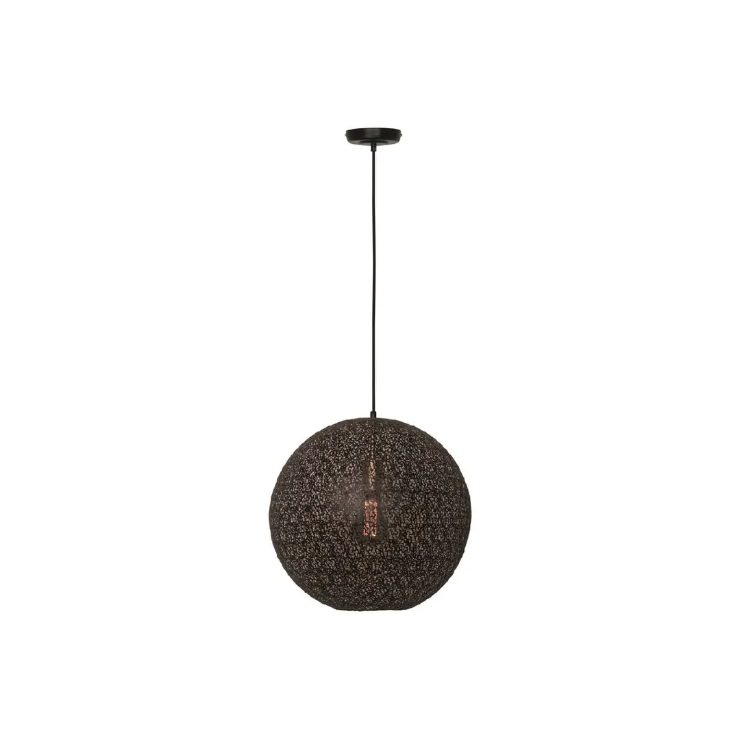 Freelight Hängelampe Oronero, Ø 30 cm, schwarz/gold, Metall