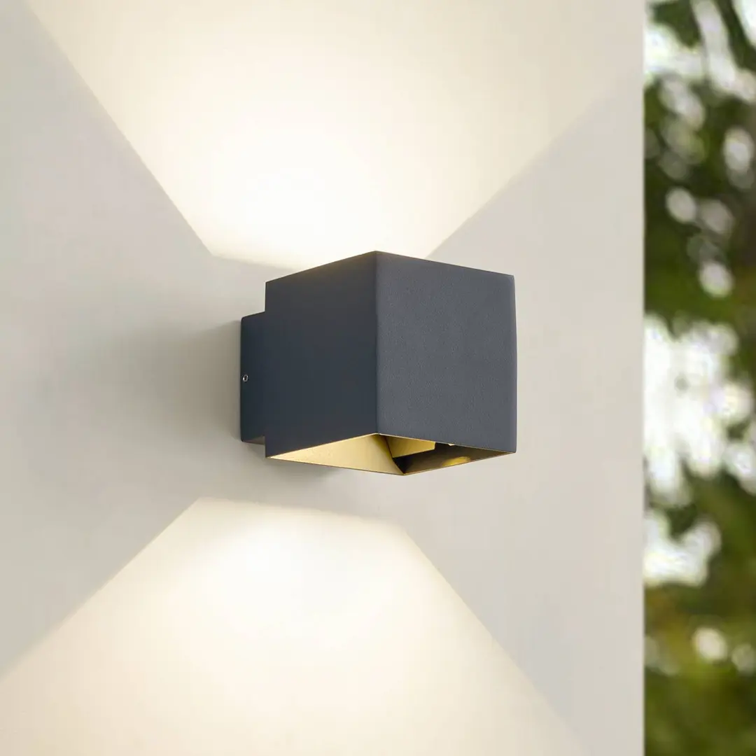 Lindby LED-Außenwandleuchte Esani, anthrazit, up/down, IP54