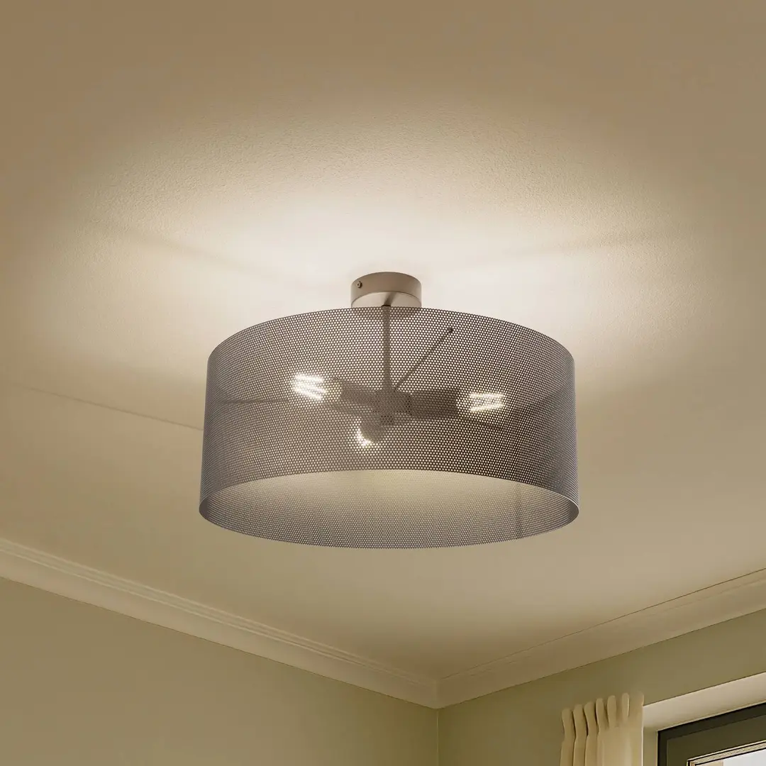 Domiluce Deckenlampe Zofia, kaffeebraun, Metall, Ø 50 cm, 3-flg., E27