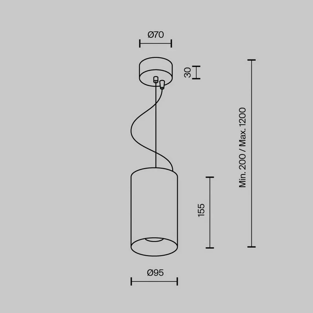 Maytoni LED-Hängeleuchte Efir, schwarz, Ø 9,5 cm, 25 W, 38°