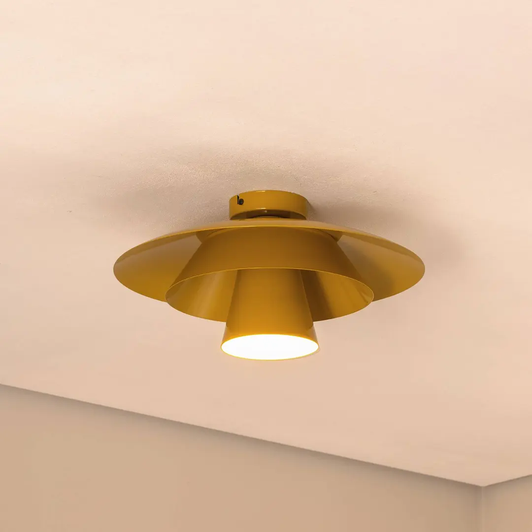Luminex Deckenleuchte Plato, senfgelb, Metall, Ø 38 cm, E27
