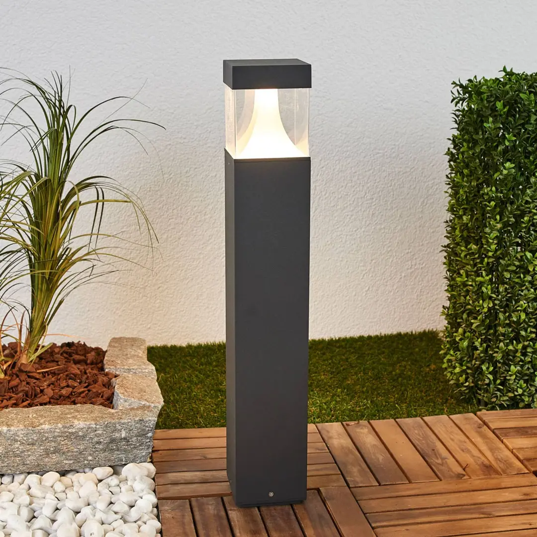Lucande LED-Wegeleuchte Egon, Höhe 65 cm, grafitgrau, IP54