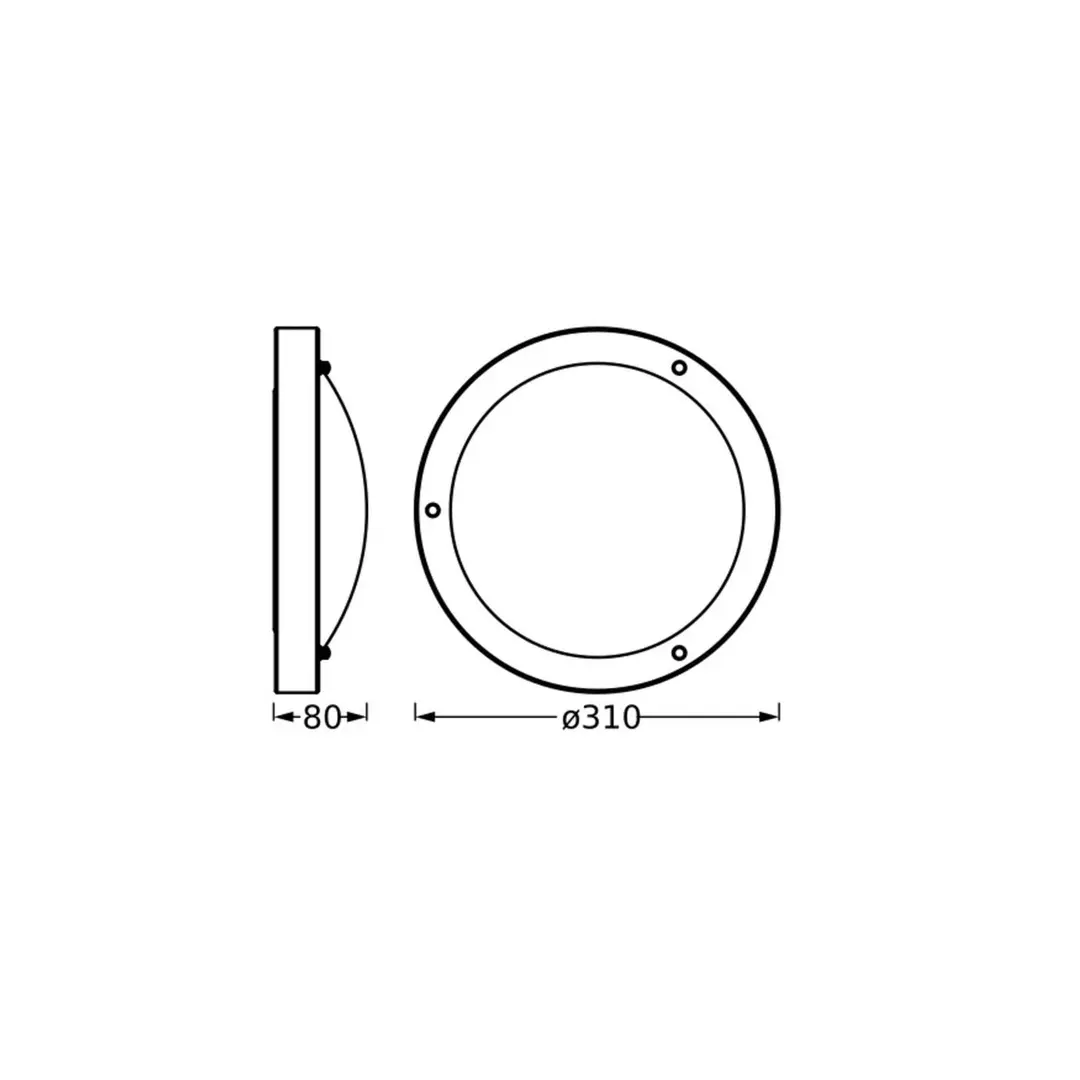 OSRAM Deckenlampe BATHROOM, chrom, Ø 31 cm, Metall/Glas IP44