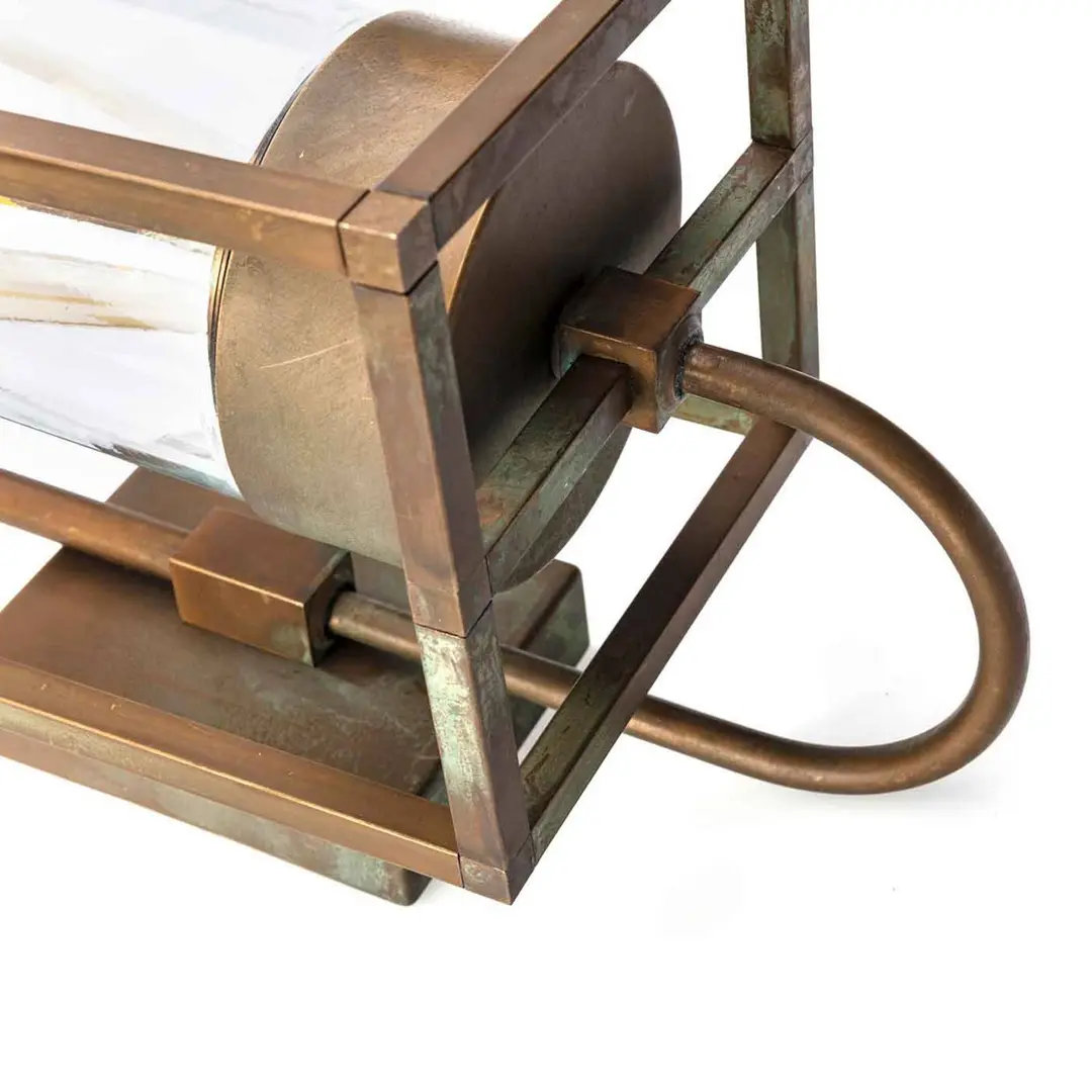 Moretti Luce Außenwandleuchte Cubic³ 3362 messing antik/klar
