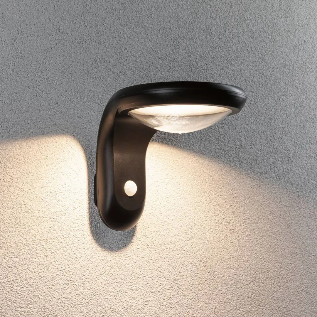 Paulmann LED-Solar-Außenwandlampe Diskola, Sensor, anthrazit