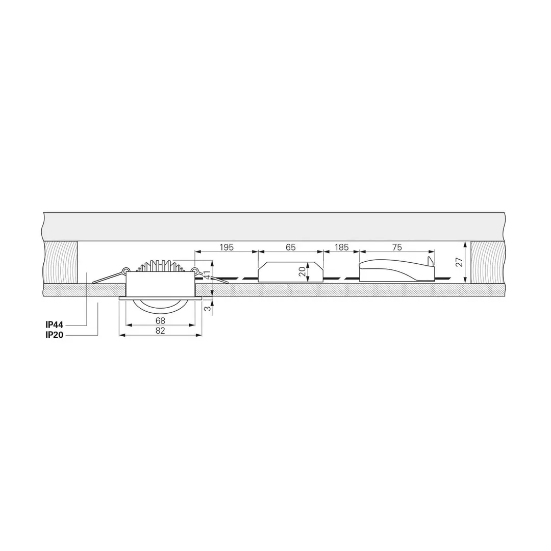 Deko-Light LED-Deckeneinbauleuchte Dione, IP44, 3.000 K, weiß, dimmbar