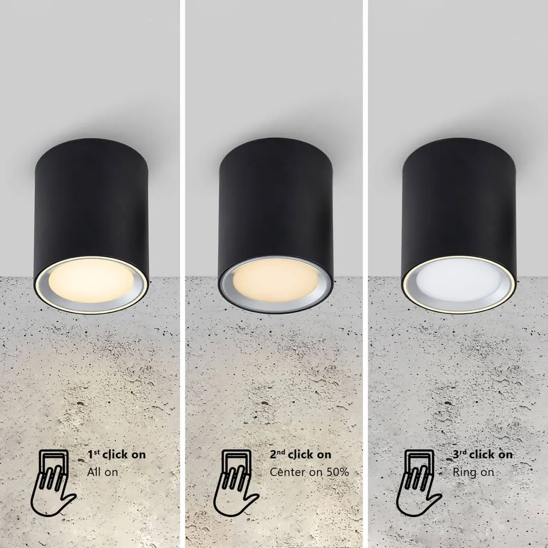 Nordlux LED-Downlight Fallon long 3-Step-dim schwarz/stahl