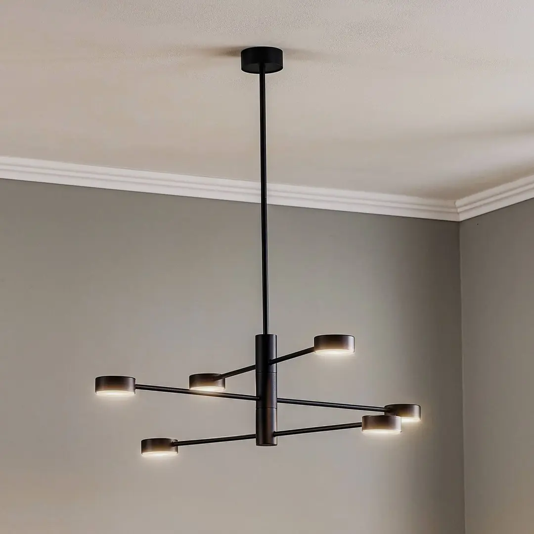 Nowodvorski Lighting Deckenleuchte Orbit VI, schwarz, sechsflammig