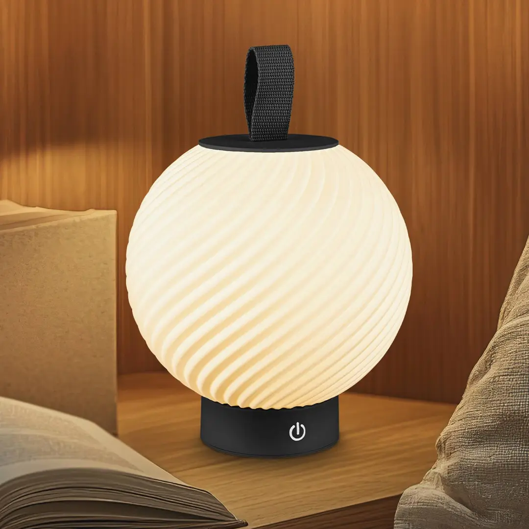Briloner LED-Akku-Tischlampe Brilo unplugged Globe, schwarz/weiß IP44