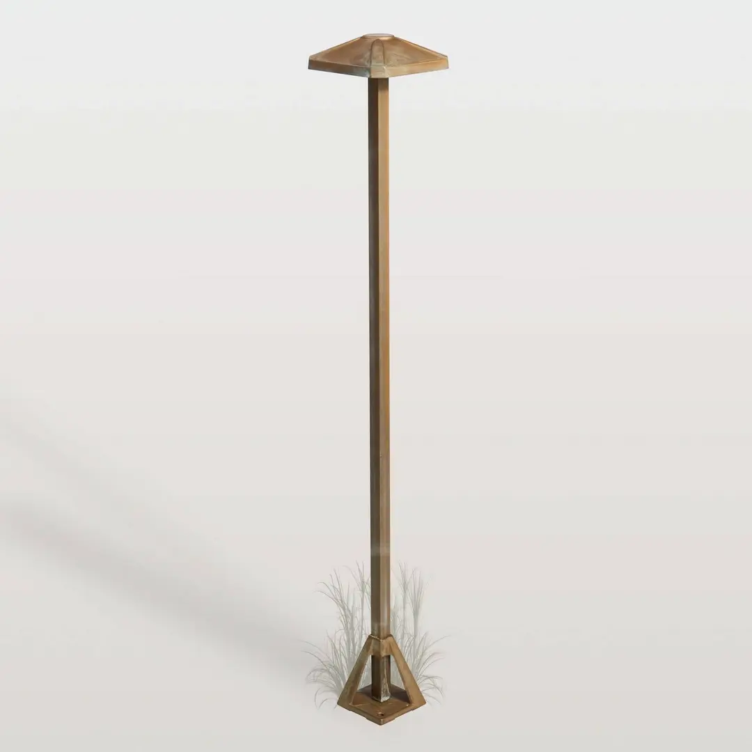 Moretti Luce LED-Wegeleuchte Aura Frame, Höhe 80 cm, messing antik, IP65