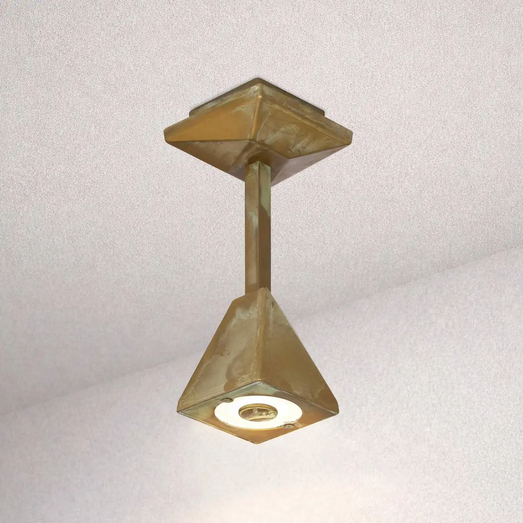 Moretti Luce LED-Außendeckenleuchte Silva Edge, Höhe 26 cm, messing antik