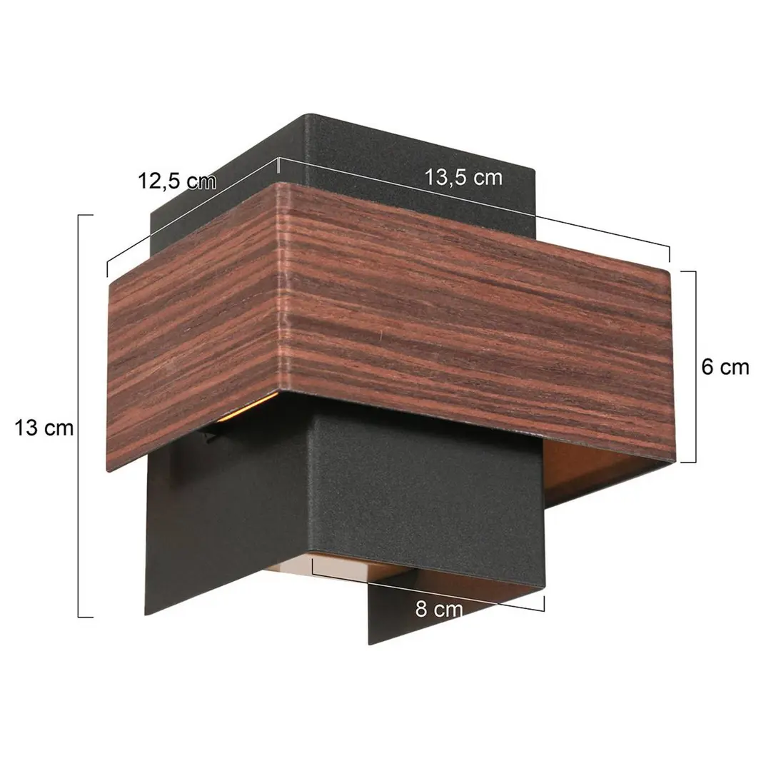Steinhauer Wandleuchte Muro 3367, Holzoptik, up/down, G9, 2.700 K