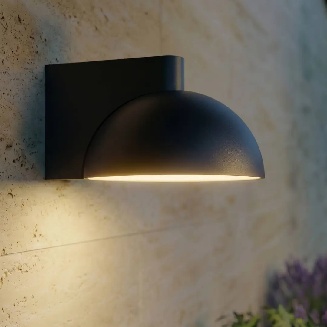Lucande LED-Außenwandleuchte Velira, schwarz, Metall, IP54