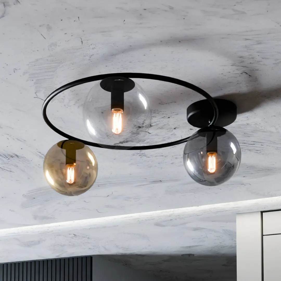 EMIBIG LIGHTING Deckenleuchte Ascella, schwarz/bunt, 74 cm, 3-flammig