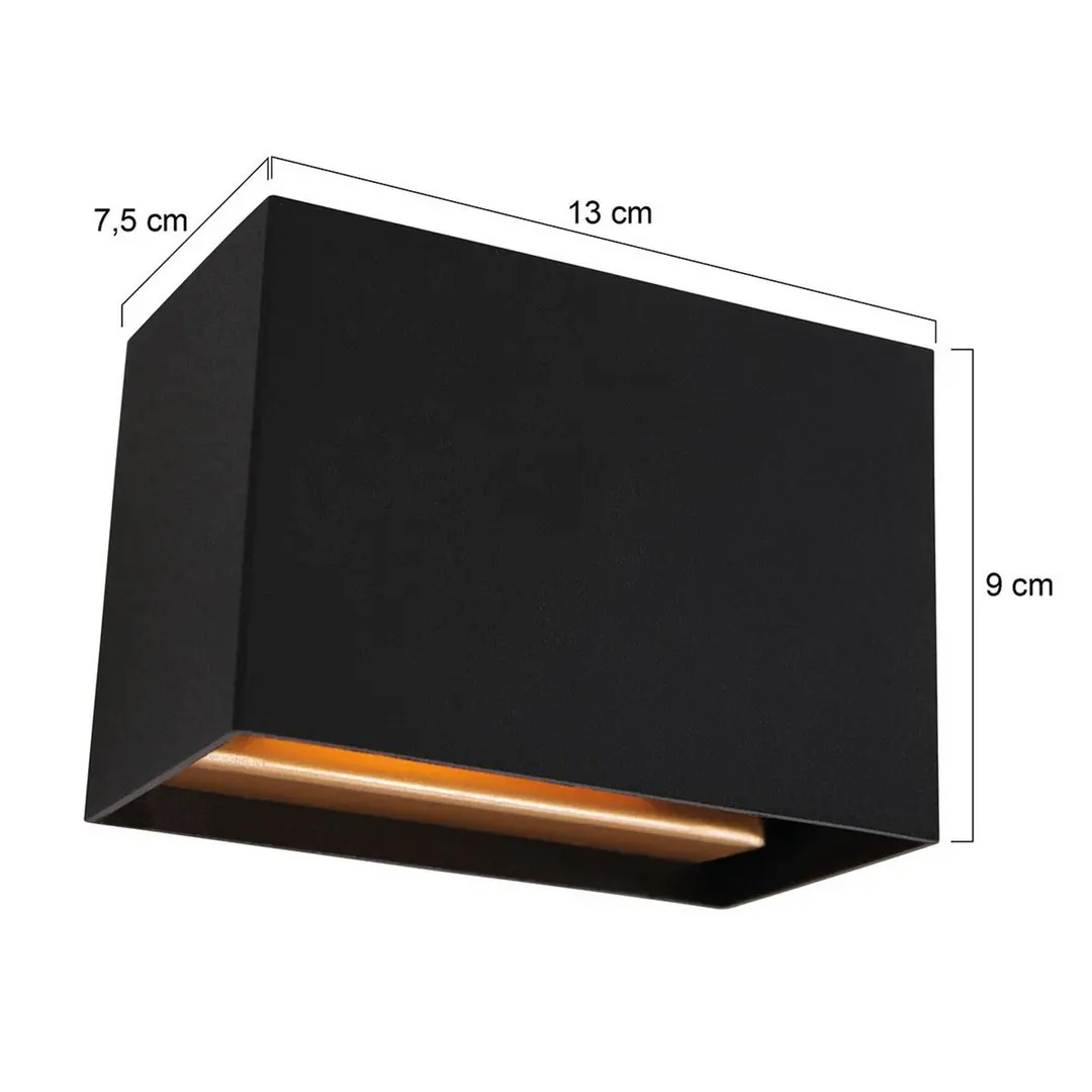 Steinhauer Wandleuchte Muro 3365, schwarz, eckig, G9, 2.700 K