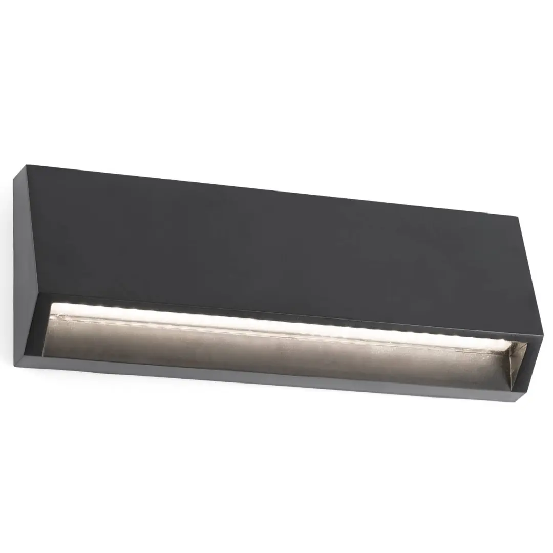 FARO BARCELONA Eckige LED-Außenwandleuchte Must, Breite 21,7 cm