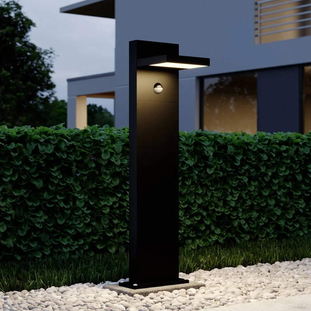 Lucande LED-Wegeleuchte Silvan, anthrazit, 65 cm, Sensor