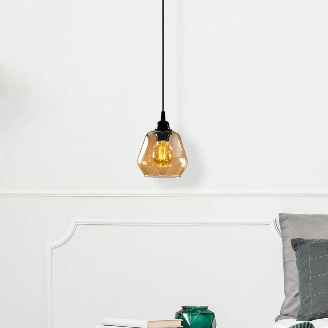 Opviq Hängelampe Gold 030, Glas gold-transparent Ø 15 cm 1-flammig