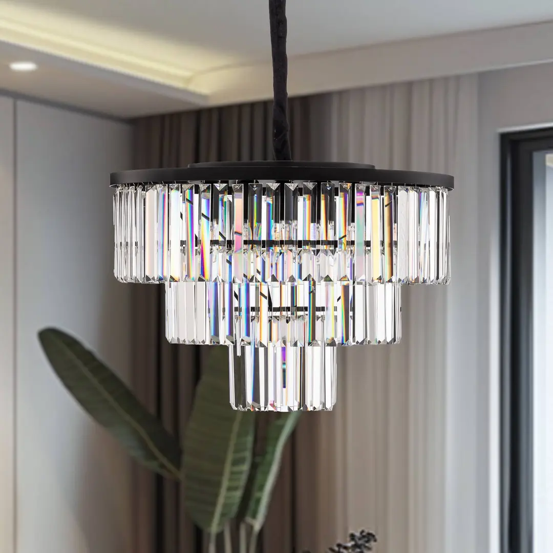 Nowodvorski Lighting Hängeleuchte Cristal, transparent/schwarz, Ø 56 cm