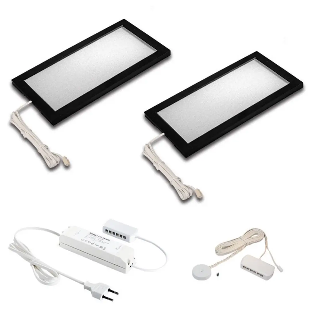 Hera LED-Unterbaulampe Sky Dimmer 2er 3.000K schwarz